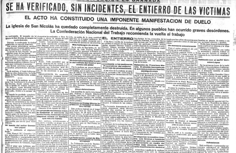 El Defensor de Granada Sanjurjada portada