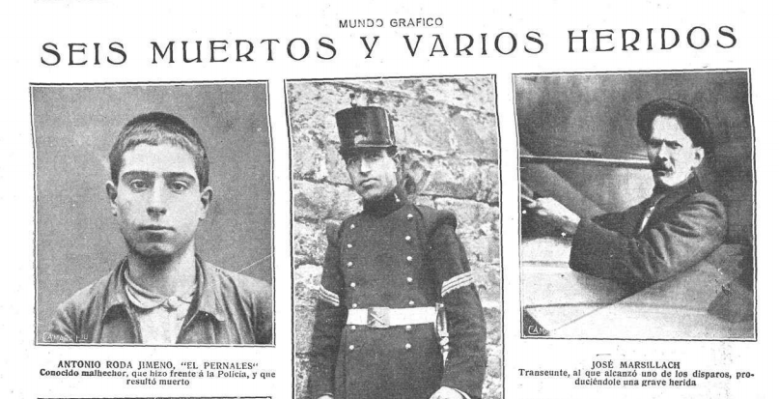 Algunas de las víctimas del tiroteo en las cercanías del Arc del Teatre.